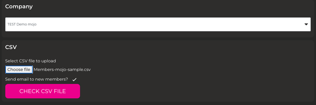 Select CSV
