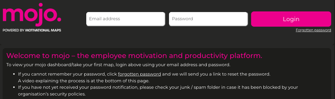 Login page