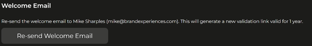 Re-send welcome email